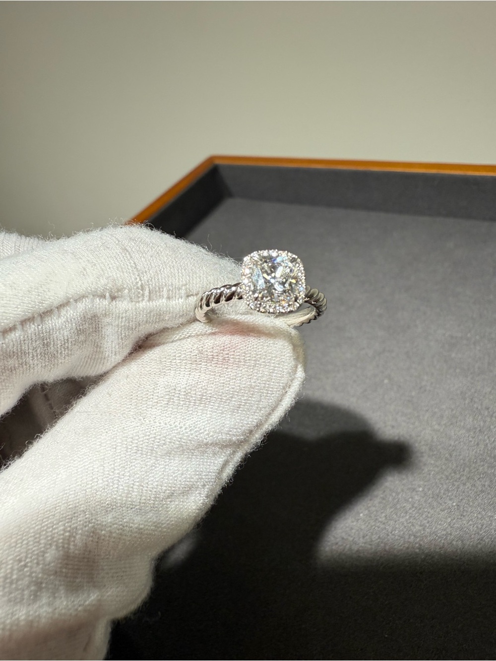 David Yurman Cable Petite Halo engagement ring. - Picture 2 of 13